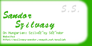 sandor szilvasy business card